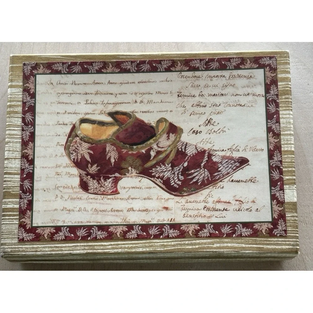 Caspari Note Cards Les Chaussures Renaissance Shoes 12 New in Open Box USA